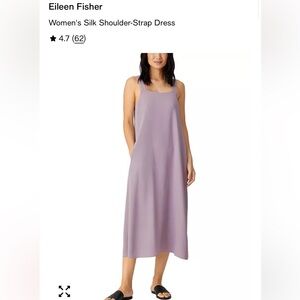 Eileen Fisher Lavender 100% Silk Georgette Dress Size Petite Large